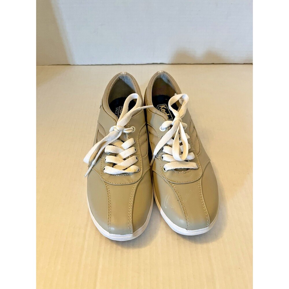 Keds Ortholite  Women's Leather Lace Up Sneaker Shoes  Sz 6.5  Stone (Tan) Beige